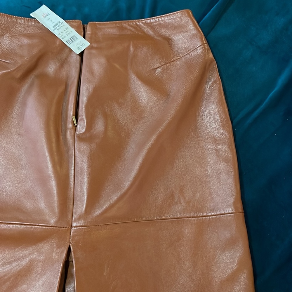 NWT Cache saddle leather skirt, size 6 - Picture 5 of 11